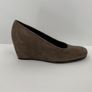 Stuart Weitzman hidden wedge brown suede leather shoes women 9